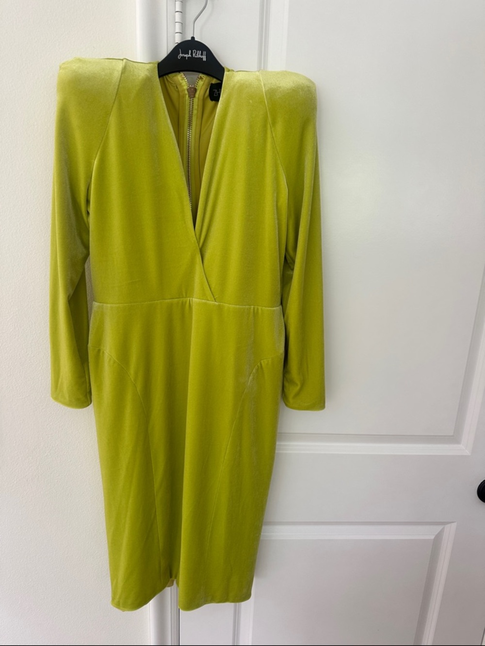 Zhivago Lime Green Long Sleeve V-Neck Dress